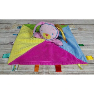 Taggies Patchkin Pals Plush Bunny Rabbit Lovey Security Blanket Toy 14" x 14"